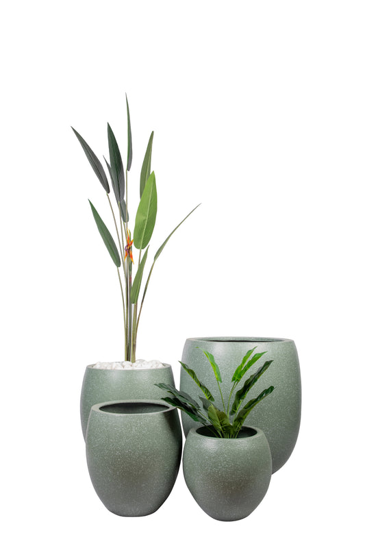 Chloe green terrazo FRP planters