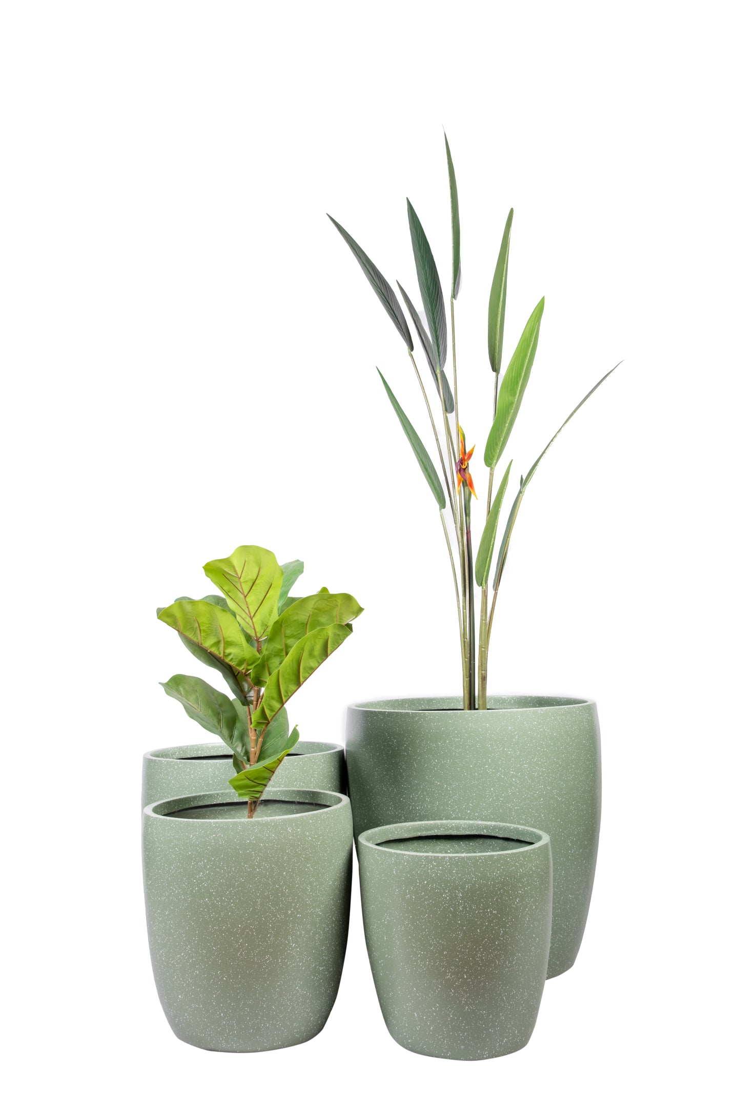 Aria green terrazo FRP planters