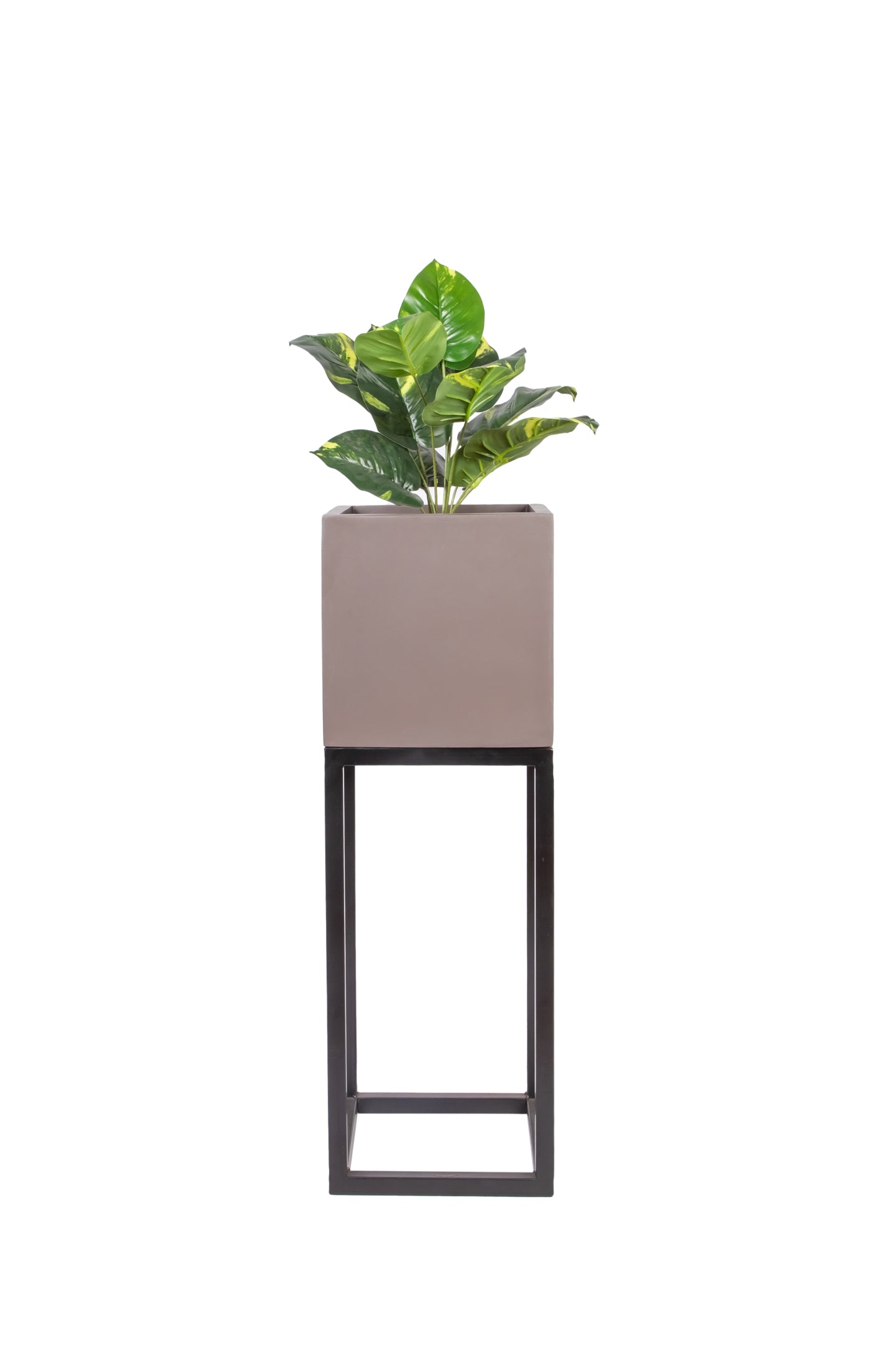 Cube FRP Planter with metal stand set (stands included)