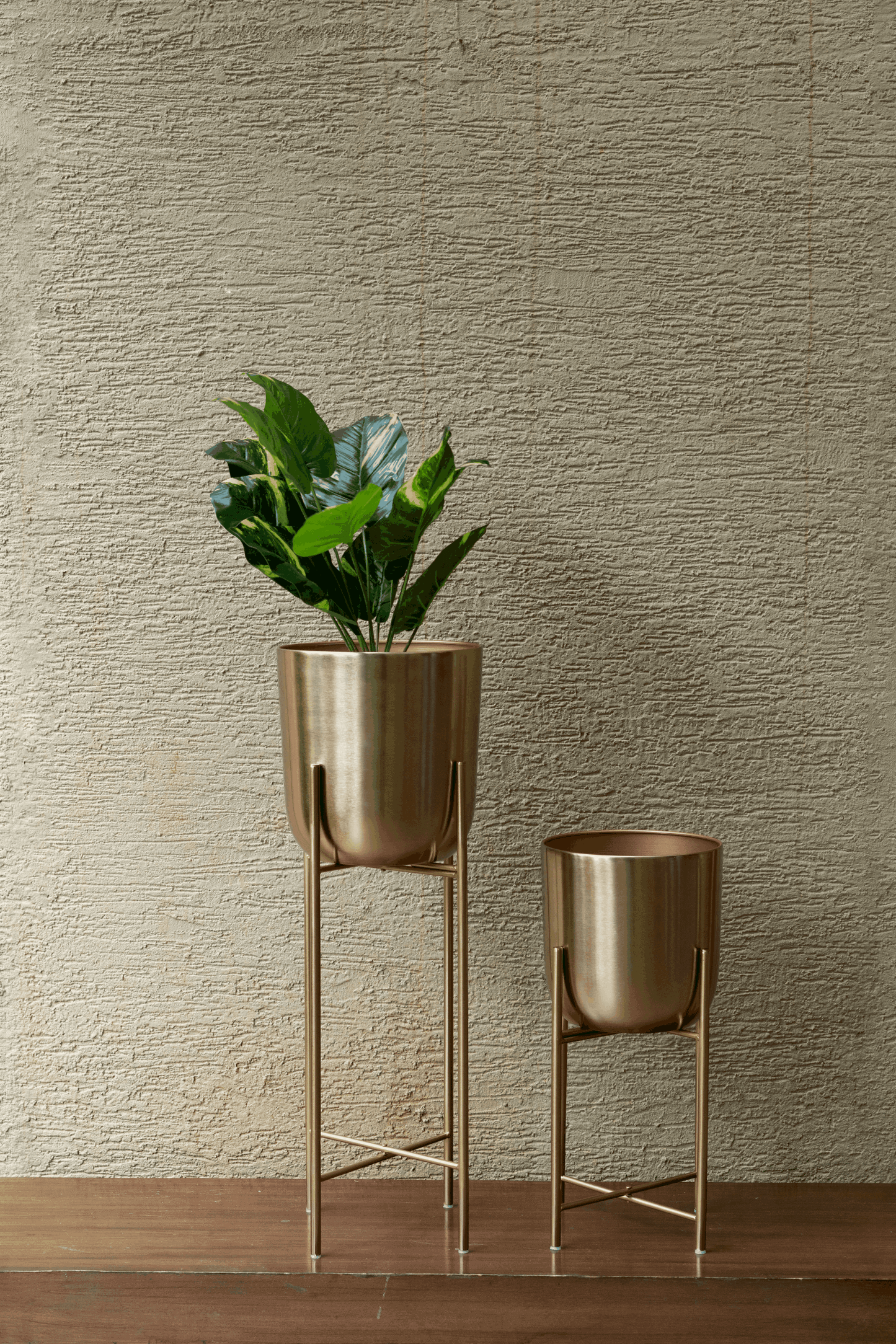 Aster metal planter set of 2