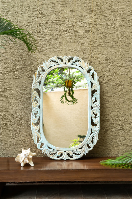 Emily handcrafted wooden mirror